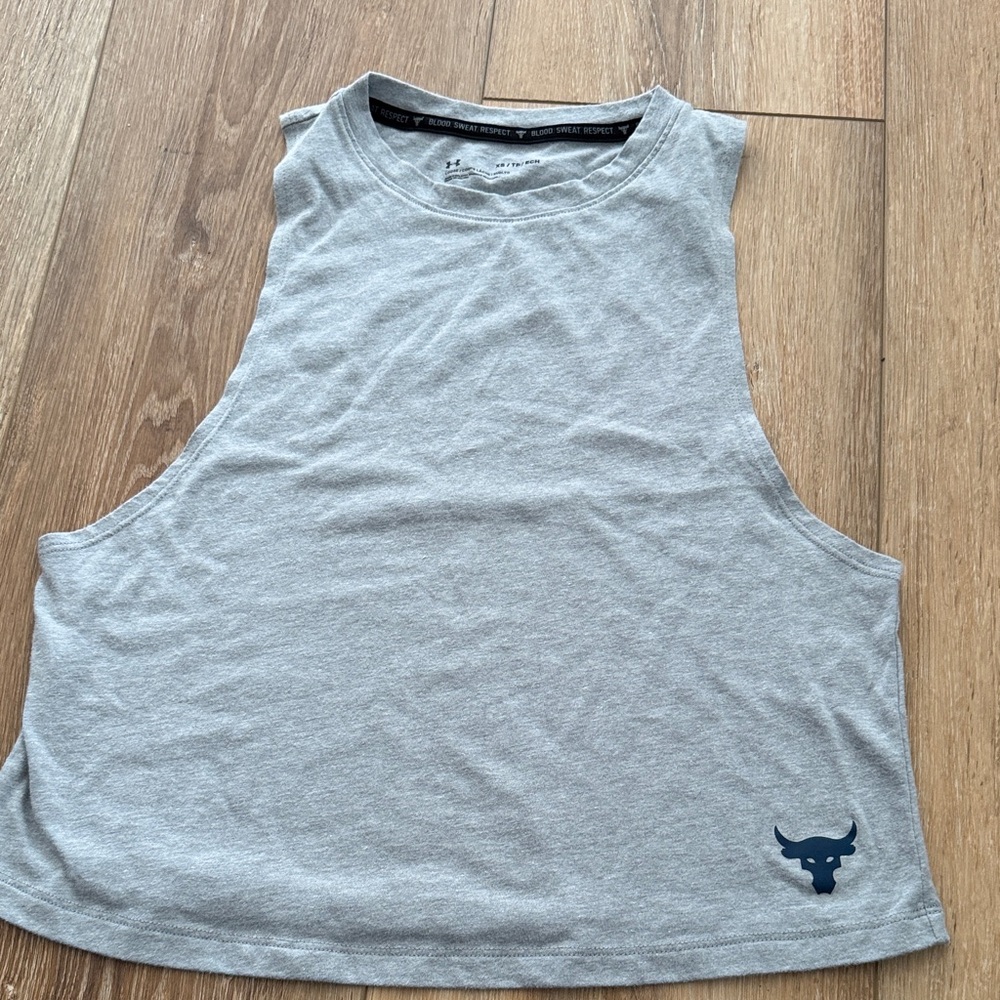 Under Armour Gray Tank Top with Bull Graphic